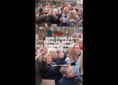 King Charles heckled about former prince Andrew