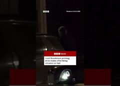 Lord Mandelson arriving at his home after being released on bail. #EpsteinFiles #BBCNews