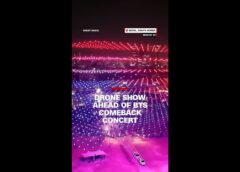 Drone show ahead of BTS comeback concert