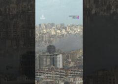 Smoke rise from Beirut suburbs following Israeli attack | AJ #shorts