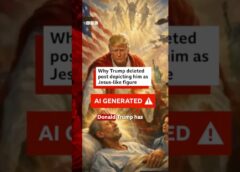 Why US President Donald Trump deleted post depicting him as Jesus-like figure. #BBCNews