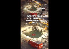 Scaffolding collapse at Japanese steel mill