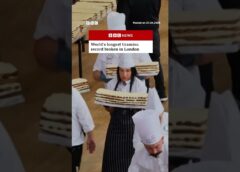 World’s longest tiramisu record broken in London. #London #Shorts #BBCNews