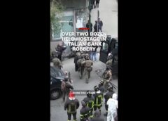 Over two dozen held hostage in Italian bank robbery
